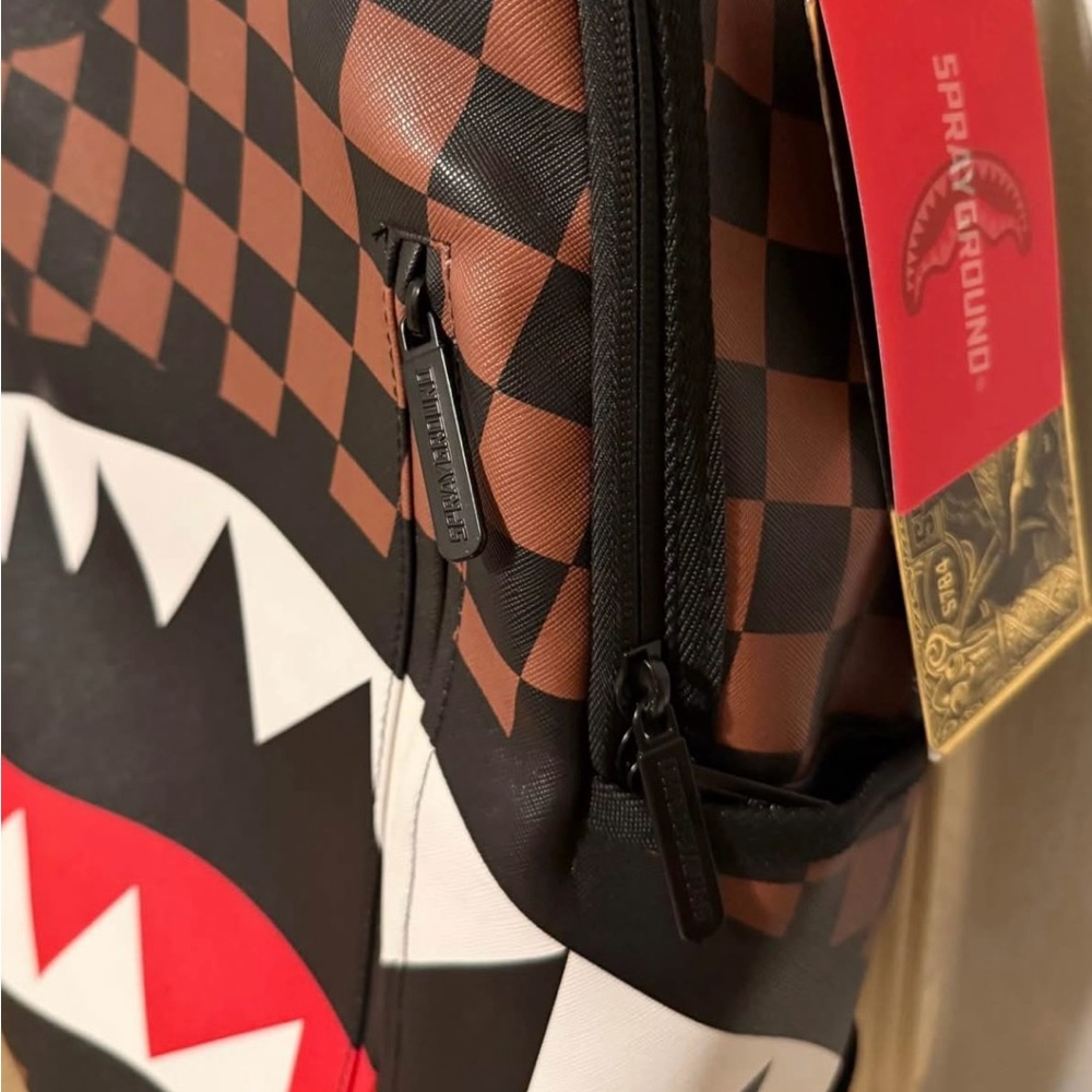 Sprayground Brown and Black Shark Backpack
